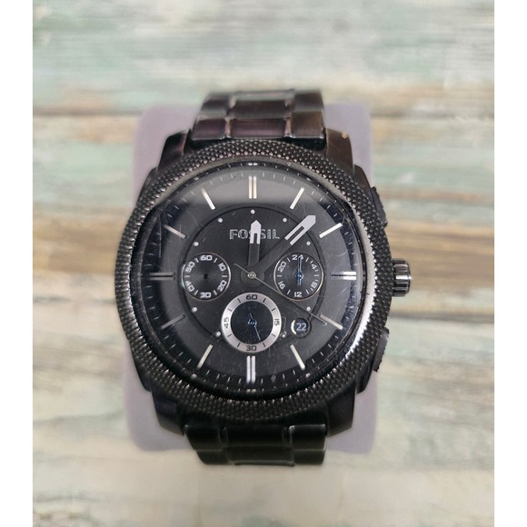 Fossil Other - Fossil Machine Chronograph Black Stainless Steel Mens Watch FS4552